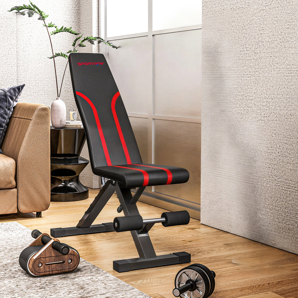 Banc de musculation pliable inclinable, banc réglable pour l'entraînement complet  82 x 35 x 42,5-107 cm acier noir-1