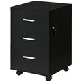 Caisson de Bureau Rangement Bureau sur Roulettes 3 Tiroirs Verrouillables 40 x 40 x 61,5 cm Noir-0
