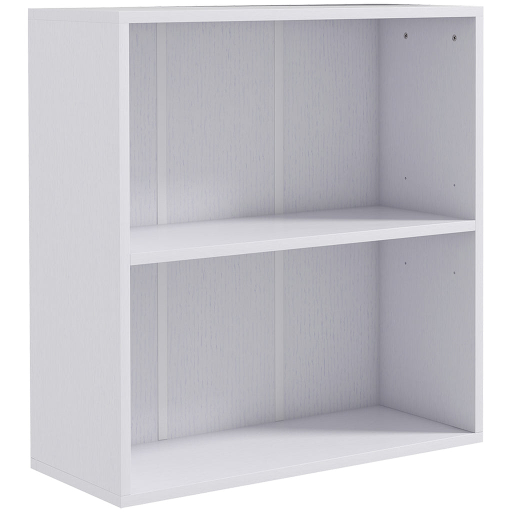 Bibliothèque étagère de rangement avec 2 compartiments et étagère réglable, 60 x 24 x 63 cm, blanc-0