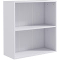 Bibliothèque étagère de rangement avec 2 compartiments et étagère réglable, 60 x 24 x 63 cm, blanc-0