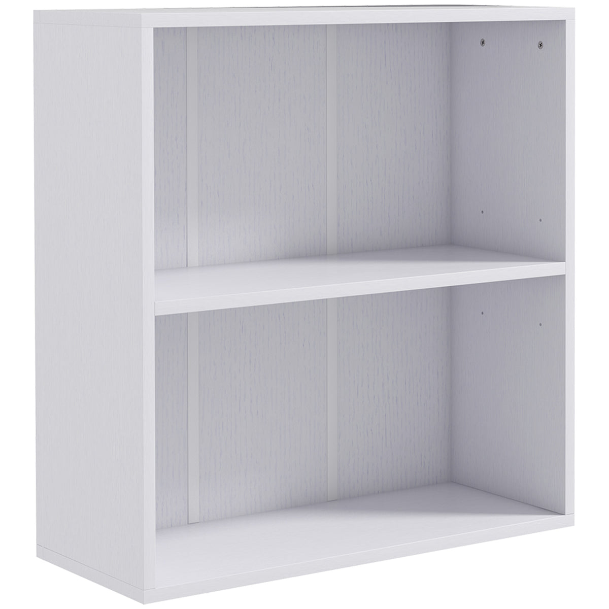 Bibliothèque étagère de rangement avec 2 compartiments et étagère réglable, 60 x 24 x 63 cm, blanc-0