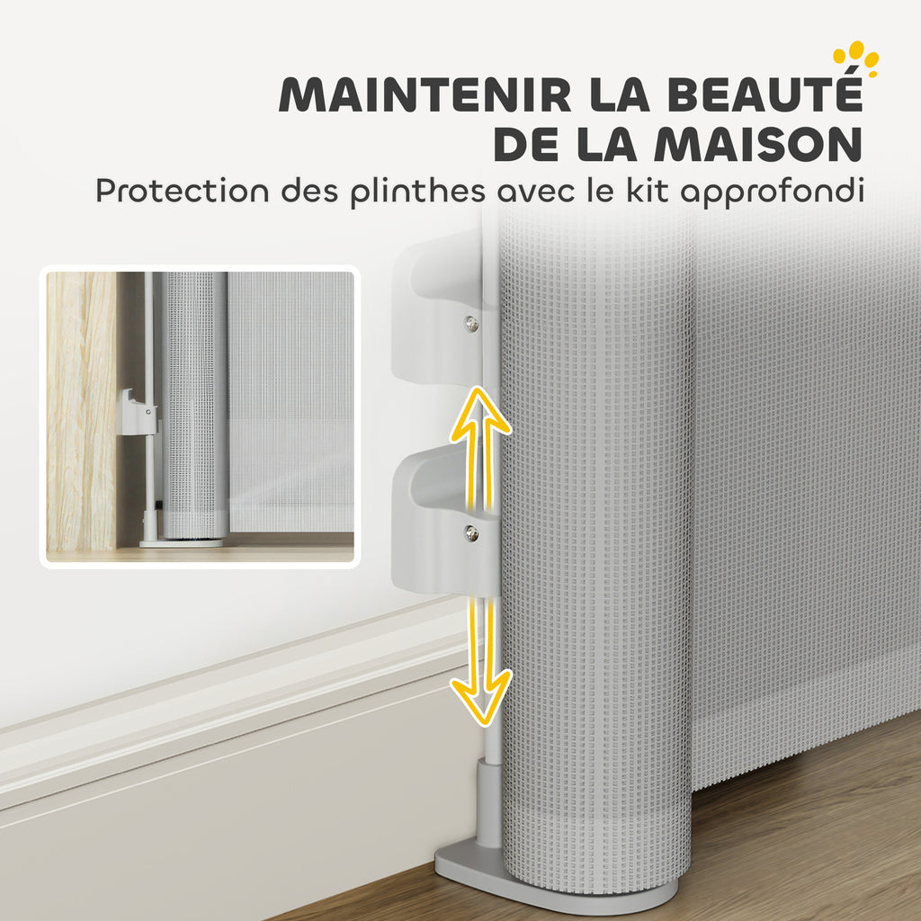 Barrière rétractable pour chien largeur 149 cm verrouillage automatique - gris-6