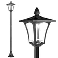 Luminaire extérieur lampadaire sur pied solaire lampadaire lanterne classique LED 40 Lm dim. 18L x 18l x 160H cm noir-0