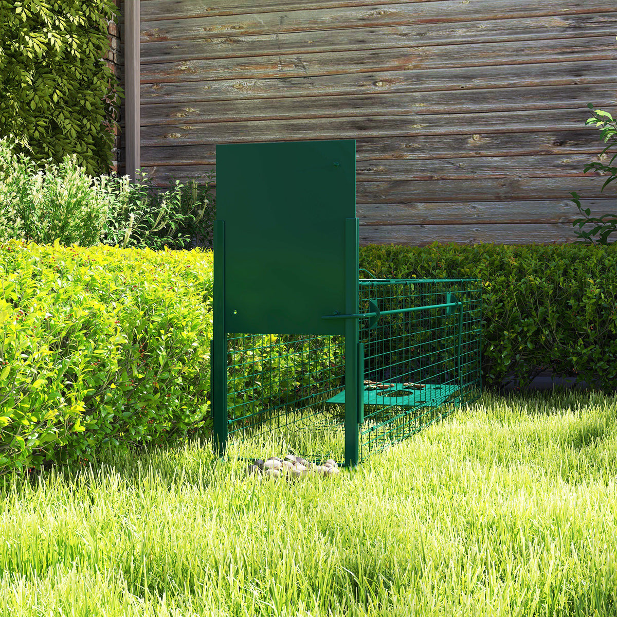 Cage attrape animaux nuisibles 1 entrée dim. 100L x 25l x 28H cm vert foncé-8