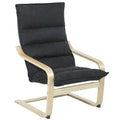 Fauteuil Salon, Fauteuil de Loisirs Moderne, Fauteuil Chambre avec Accoudoirs Incurvés, Coussins, 67 x 83 x 105 cm, Noir-0