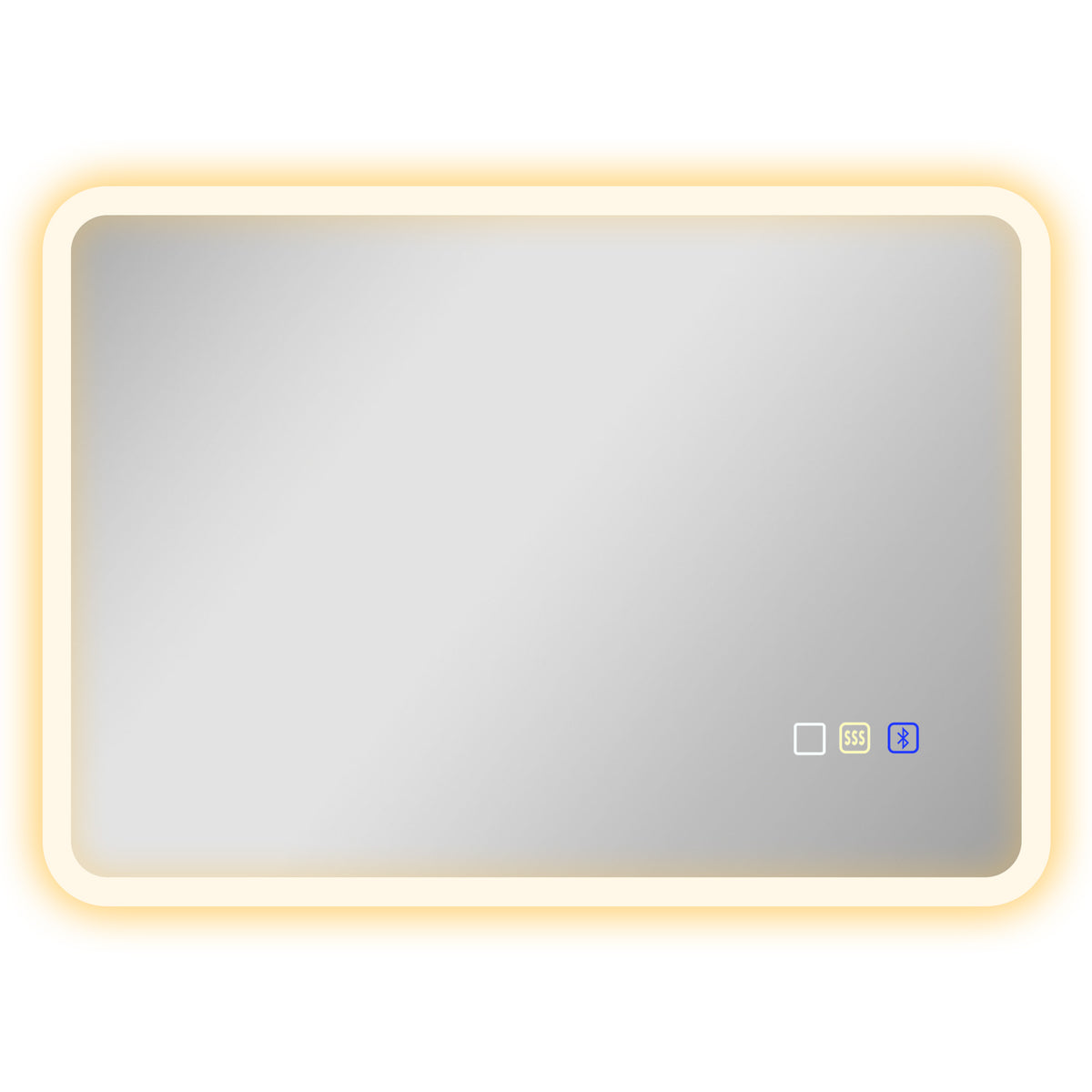 Miroir salle de bain LED bluetooth 50 x 70 cm interrupteur tactile lumière réglable 3 couleurs anti-buée mémoire argent-0