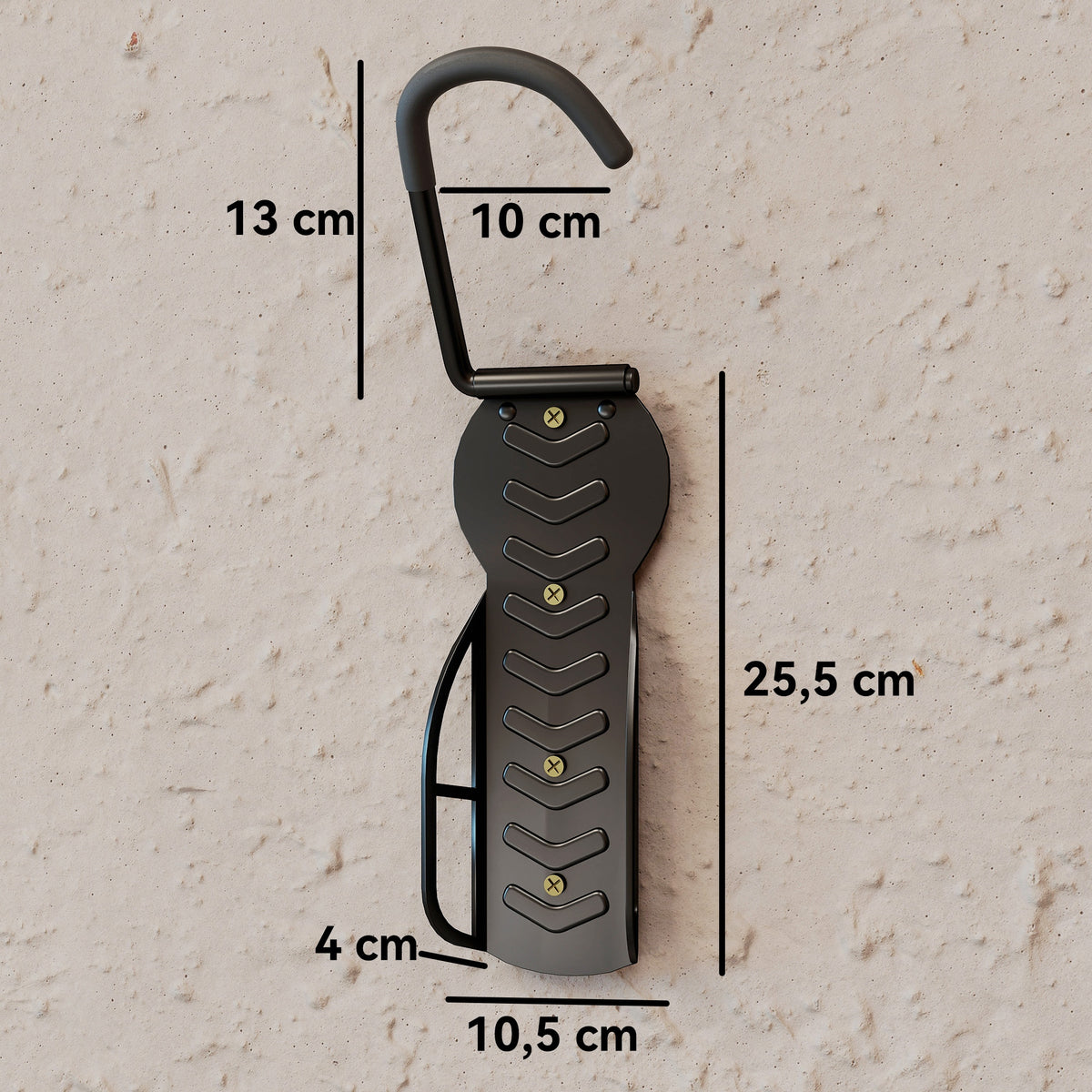 Lot de 4 support de vélo mural crochet de mur pour cintre de vélo pour intérieur et extérieur 25,5 x 10,5 x 4 cm noir-2