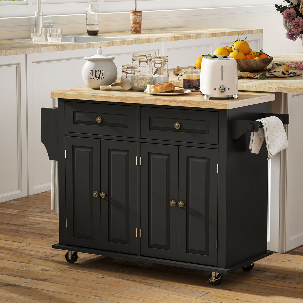 Desserte ilôt de cuisine multi rangements 2 tiroirs 2 placard 2 portes avec étagère range-bouteille-9
