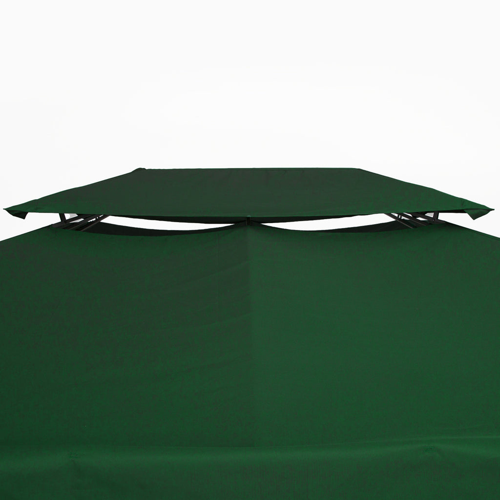 Toile de rechange pour pavillon tonnelle tente 3 x 4 m polyester haute densité 180 g/m² vert-7