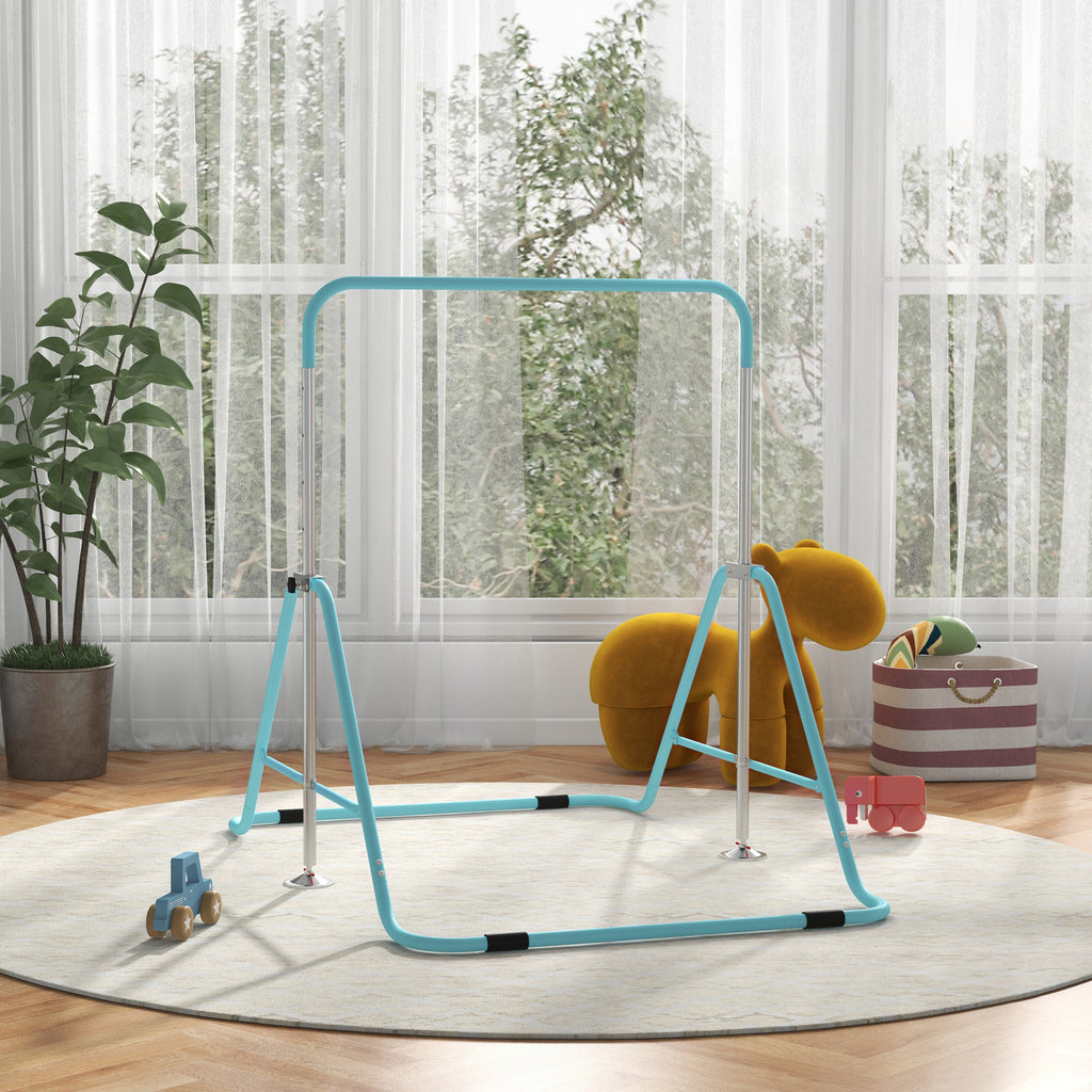 Barre fixe de gymnastique pour enfants pliante hauteur réglable de 88 à 128 cm vert-9