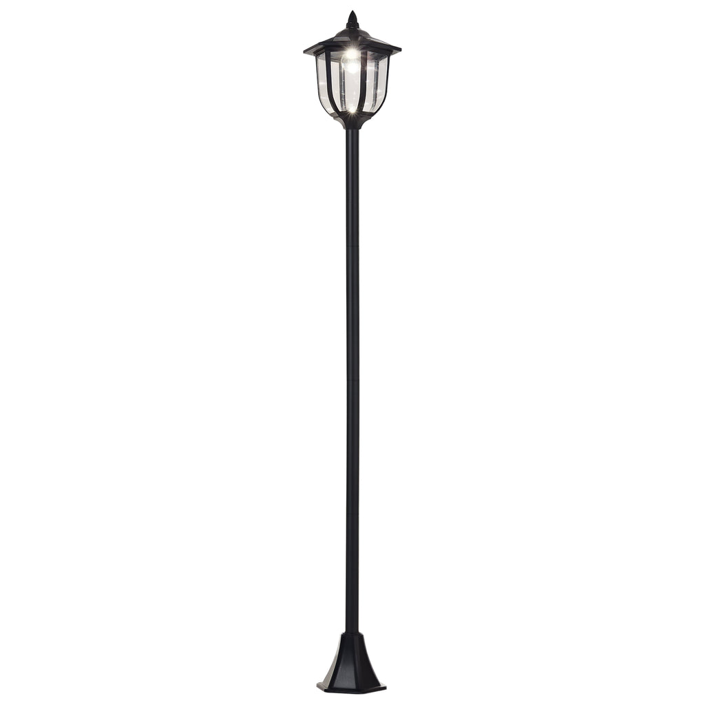 Luminaire extérieur lampadaire sur pied solaire lampadaire lanterne classique LED 60 Lm max. dim. 26L x 26l x 177H cm noir-0