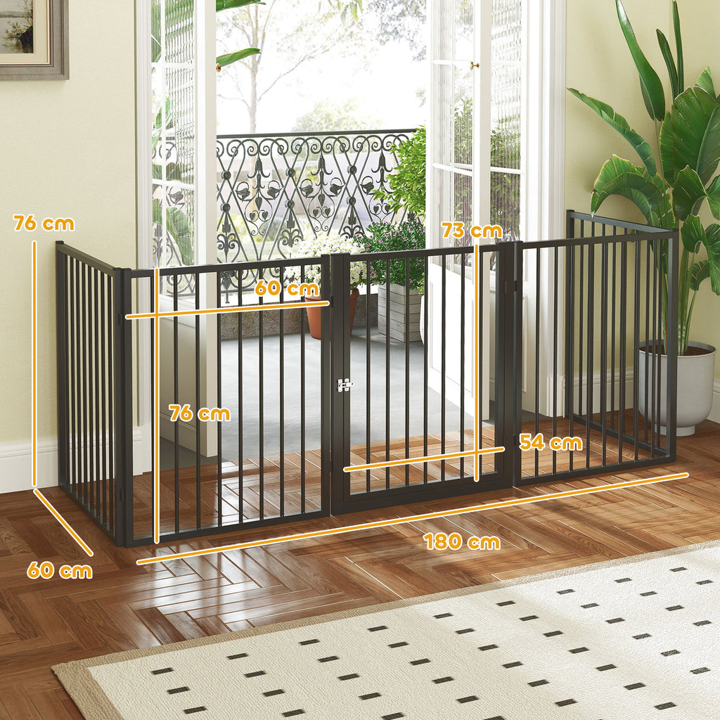 Parc pour chien, parc pour animaux, 5 panneaux, clôture portable pliable, sécurisé, noir-2