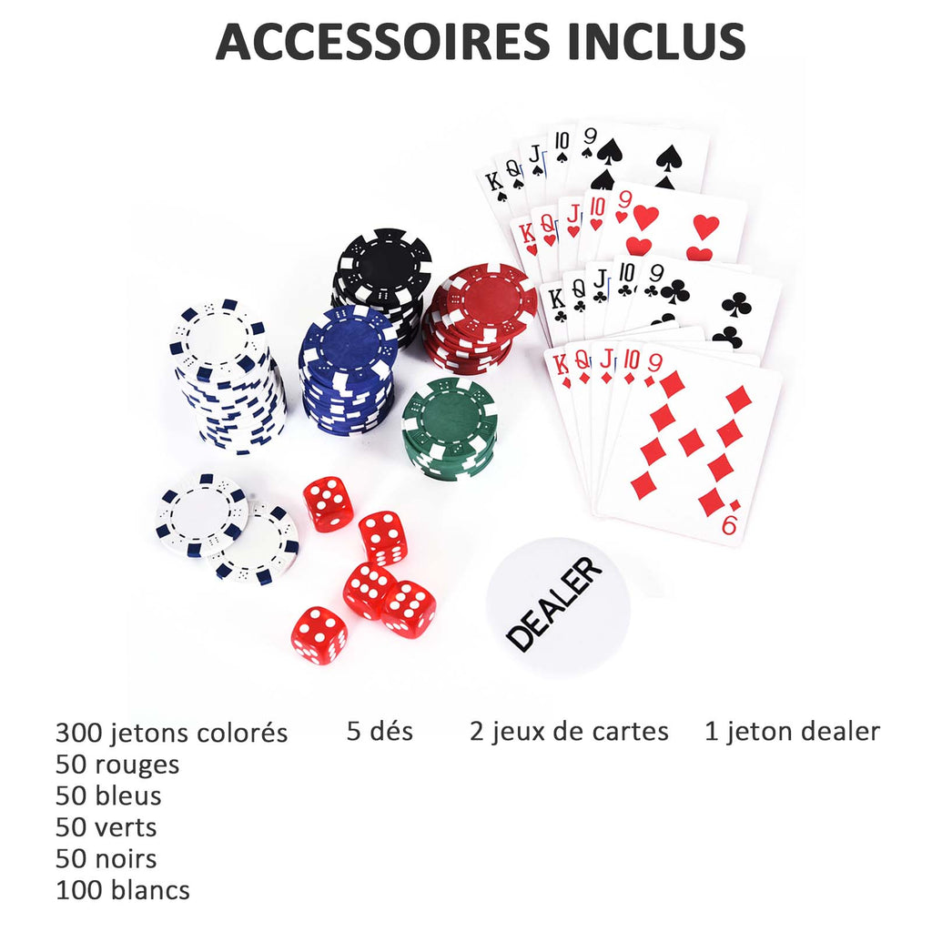 Mallette de Poker Coffret de Poker Complet avec 300 jetons 2 Jeux de Cartes + 2 clés Aluminium-4