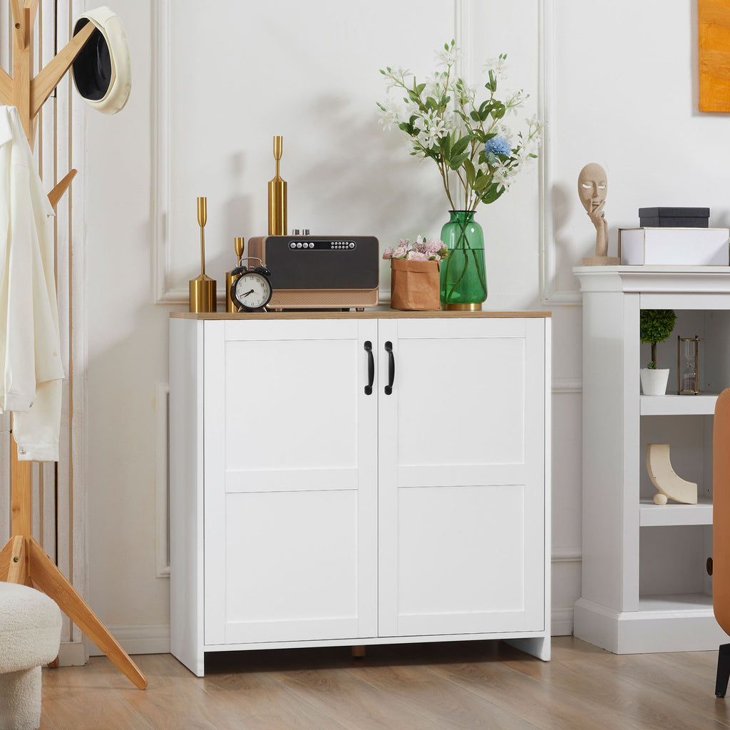 Meuble de rangement buffet cuisine avec 2 portes et 2 étagères réglables 90 x 39,5 x 88 cm-1