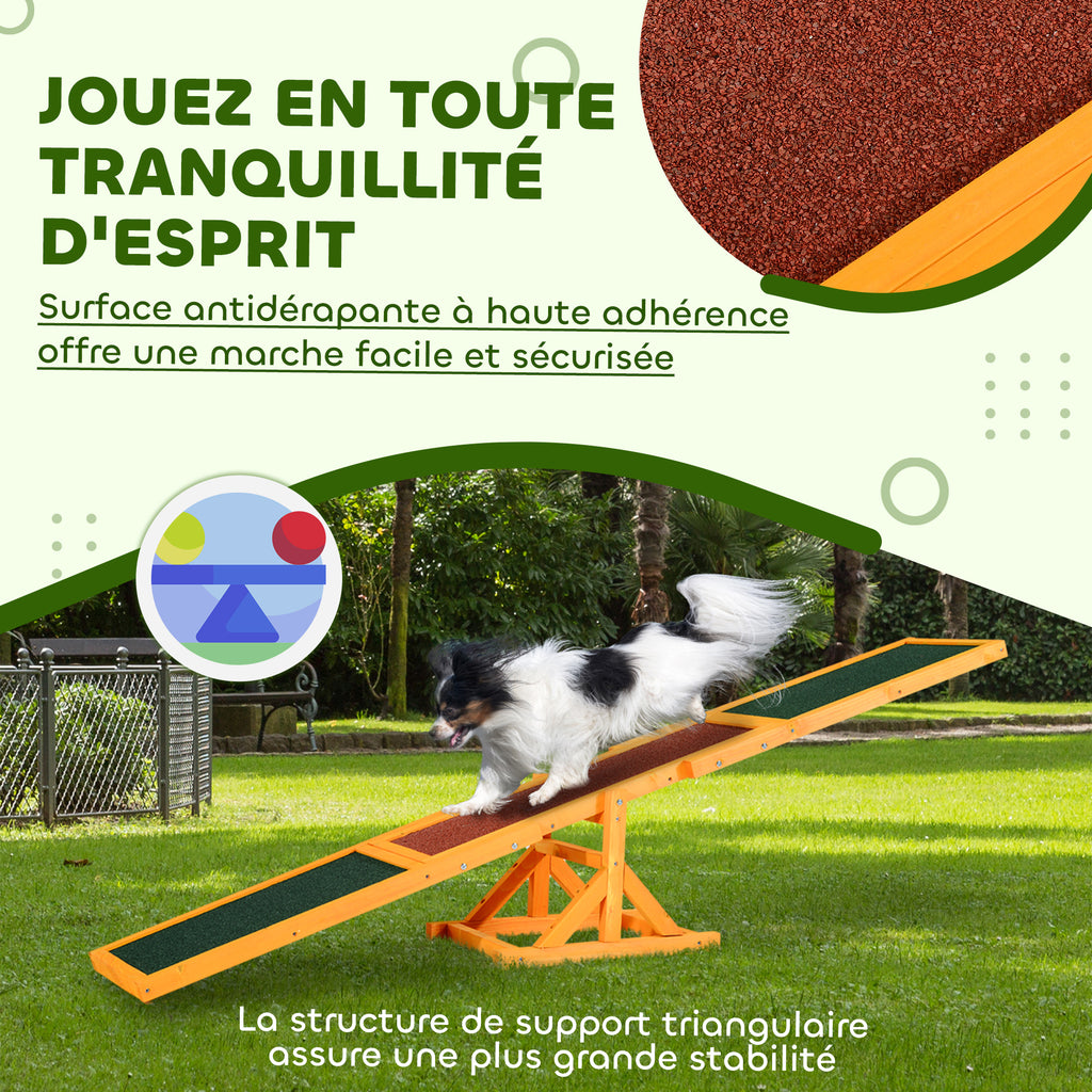 Agility sport pour chien bascule - bascule pour chien - équipement entrainement chien - bois pré-huilé feutre-4