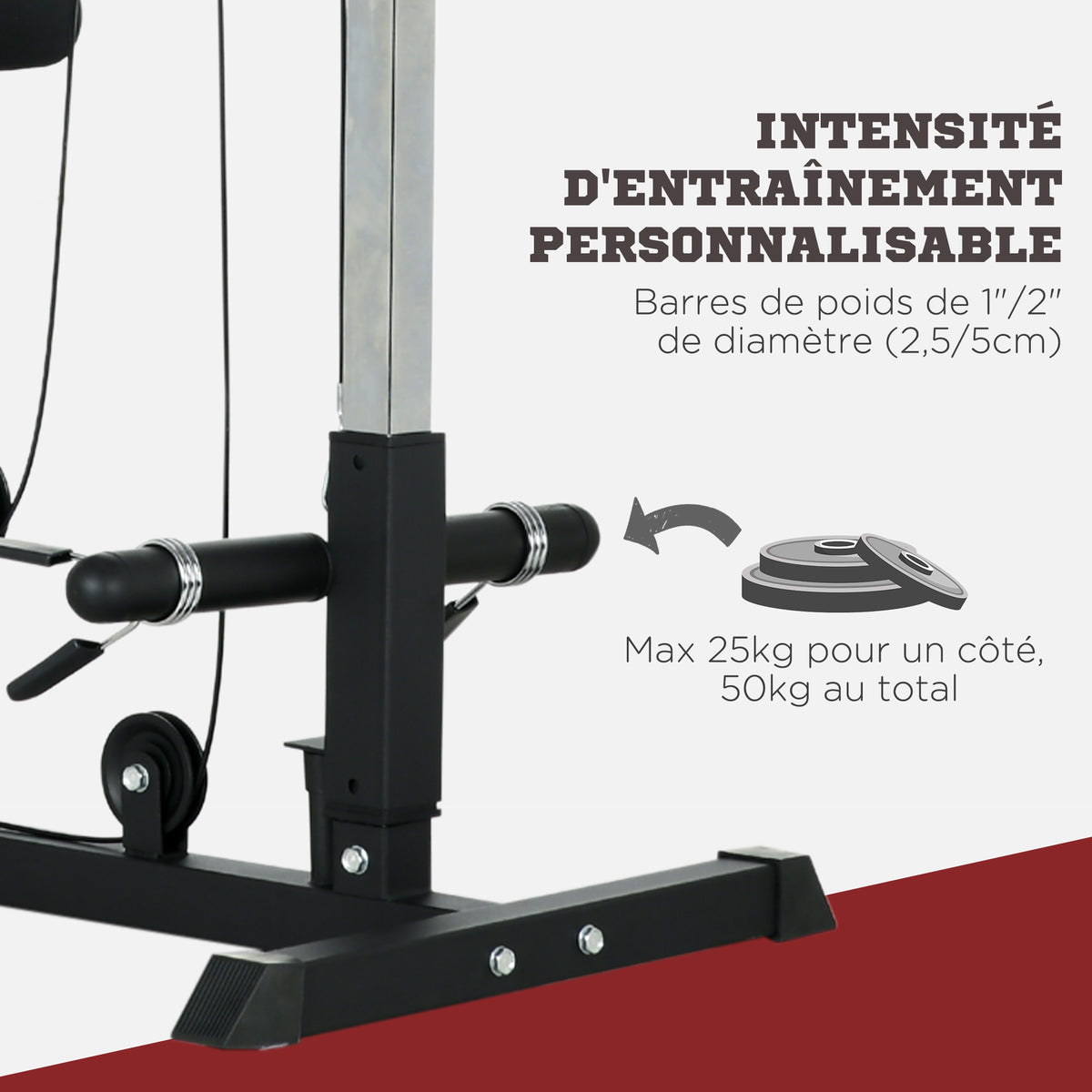 Station de musculation - .fr x FFHandball - Station à Poulie, tirage poitrine, banc de musculation Musculation-4