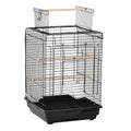 Cage à oiseaux en métal avec mangeoires perchoirs plateau amovible poignée dim. 40L x 40l x 59H cm noir-0