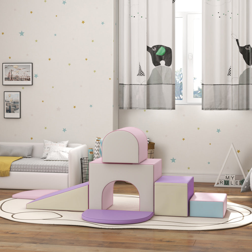 7PCS Module motricité bébé parcours motricité bébé en mousse EPE pour enfants d'âge préscolaire, multicolore-9