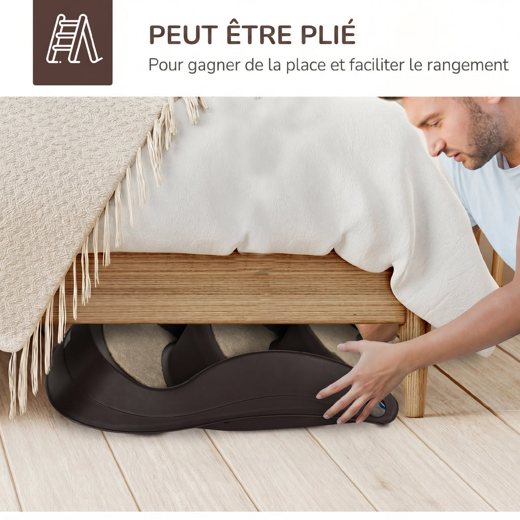Escalier pour Chien Pliant à 3 Marches Antidérapantes, pour Chiens Âgés, Chiots, Lit, Canapé, 49x38x38cm, Marron-4