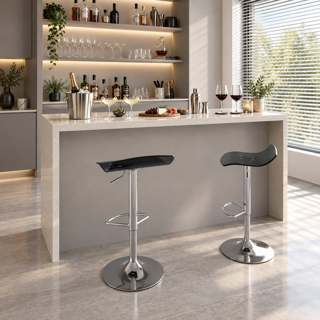 Lot de 2 tabourets de bar design contemporain pivotant 360° hauteur réglable avec repose-pieds 39x39x67-87cm noir-8