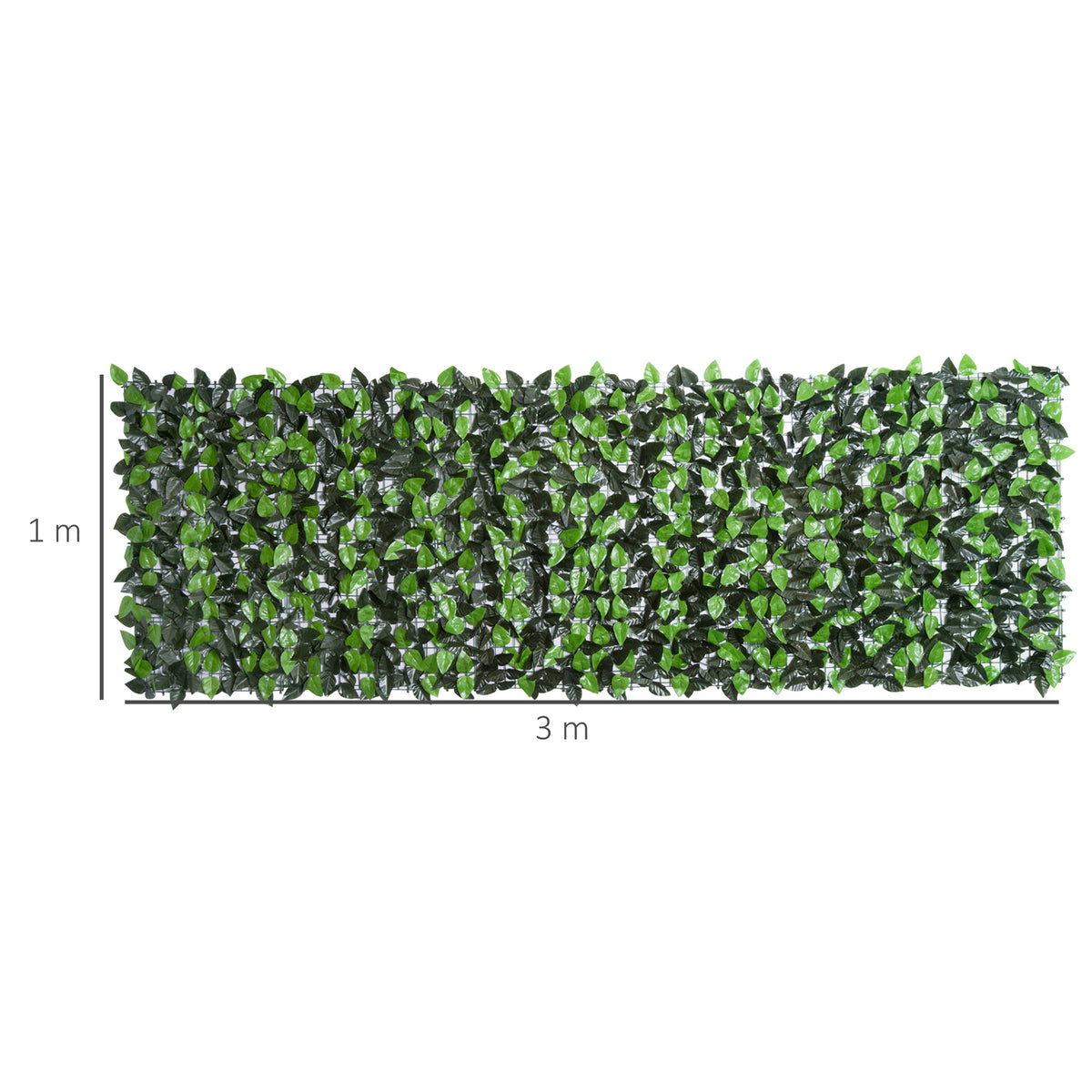 Haie Artificielle Feuilles de Laurier - Brise-Vue Feuillage réaliste dim. 3L x 1H m PE Anti-UV Vert-2
