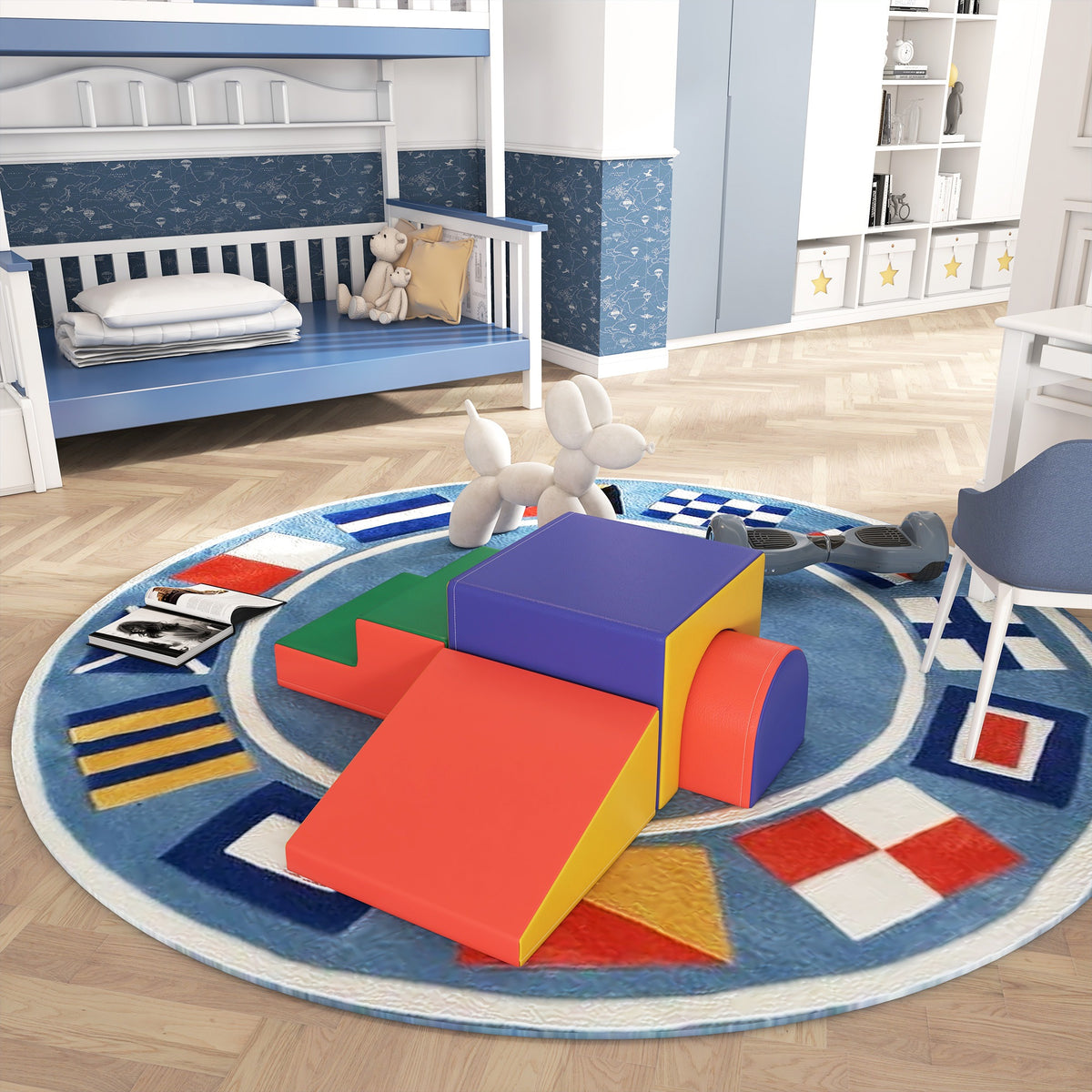 Module motricité bébé 4PCS parcours motricité bébé en mousse EPE pour enfants d'âge préscolaire, multicolore-1
