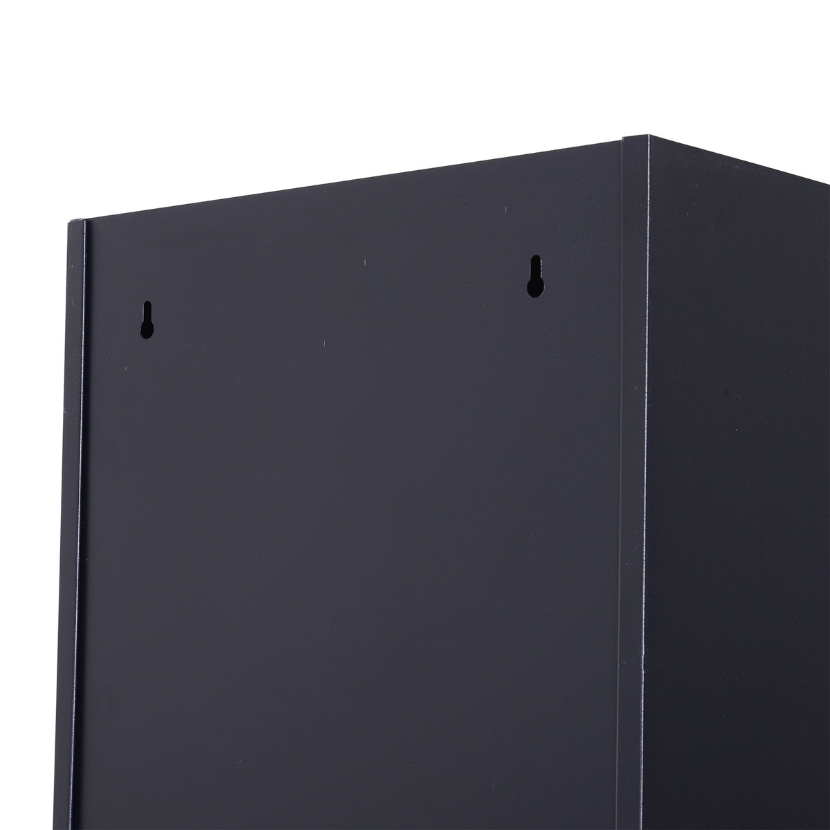 Armoire à casiers à 4 niveaux, casier vestiaire métallique avec 2 portes verrouillables à 2 clés, 38x46x180cm, noir-7
