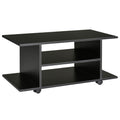 Meuble TV avec Roulettes 80 cm, Meuble Télé pour Téléviseur jusqu'à 42 Pouces avec Étagères Ouvertes, Style Moderne, Banc TV pour Salon, Chambre, Noir-0