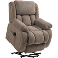 Fauteuil Releveur Électrique, Massage et Chauffage, Repose-Pieds, Dossier Inclinable, Télécommande, 93x104x100cm, Marron-0