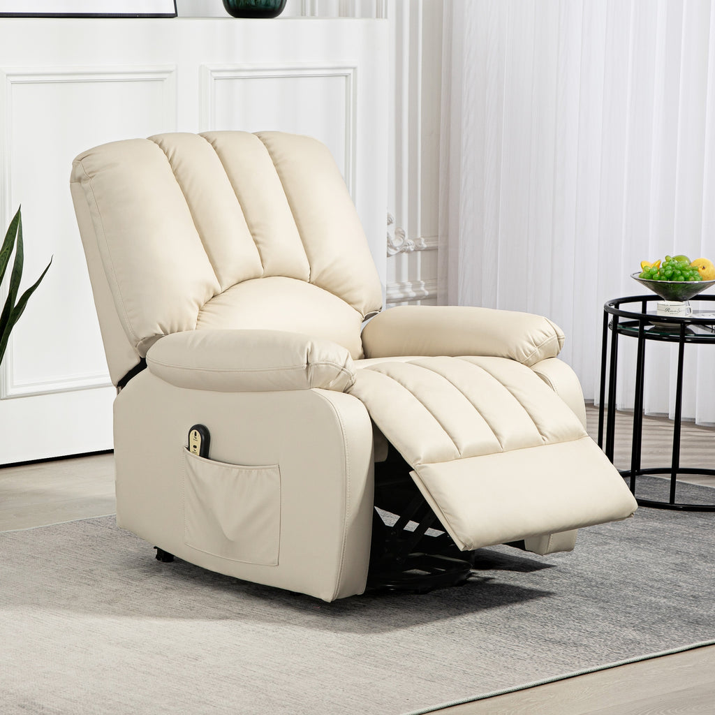 Fauteuil relax inclinable électrique releveur avec repose-pied et télécommande 86 x 92 x 102 cm Beige-9
