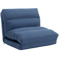 Fauteuil de sol canapé paresseux fauteuil convertible en lit inclinable 90° à 180° tissu - 70 x 72 x 56 cm - bleu foncé-0