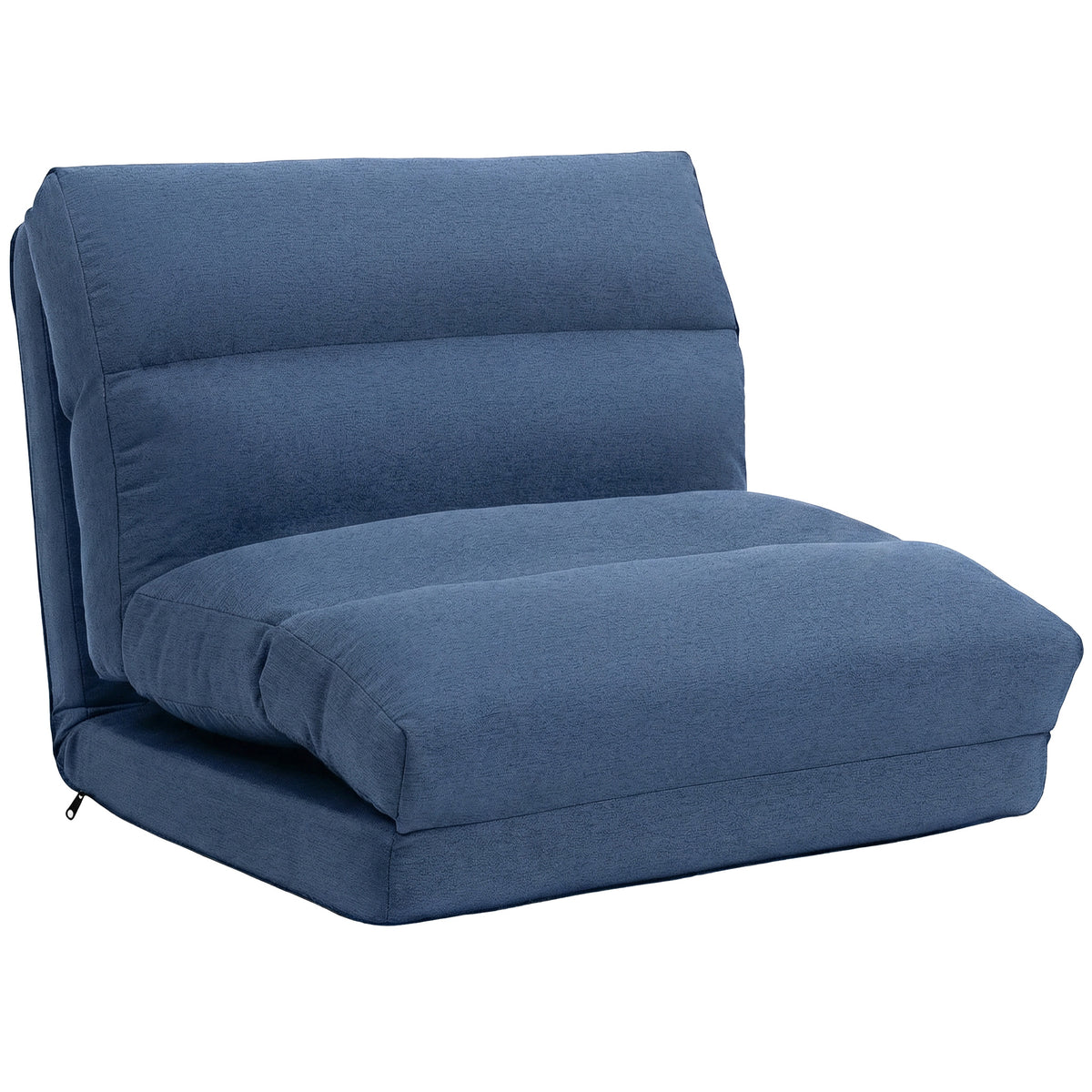 Fauteuil de sol canapé paresseux fauteuil convertible en lit inclinable 90° à 180° tissu - 70 x 72 x 56 cm - bleu foncé-0