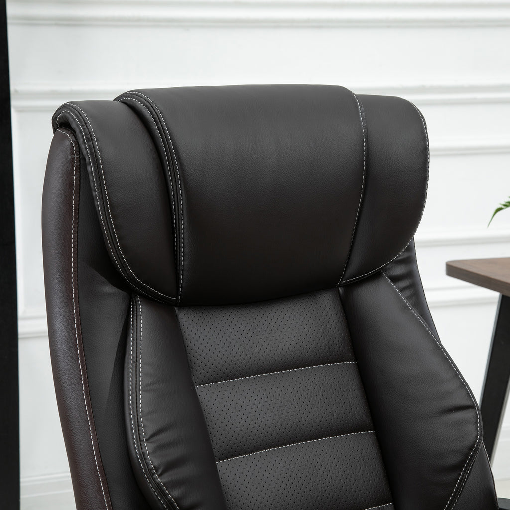 Fauteuil de bureau massant  fauteuil bureau ergonomique grand confort hauteur réglable fonction dossier à bascule revêtement synthétique noir-8