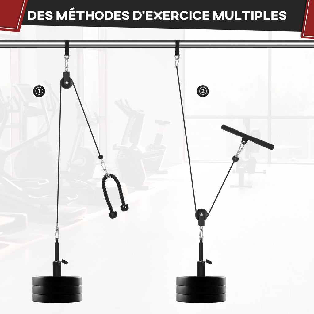 Système de poulie d'entraînement des triceps pour traction LAT biceps, triceps, épaules, dos, avant-bras-5