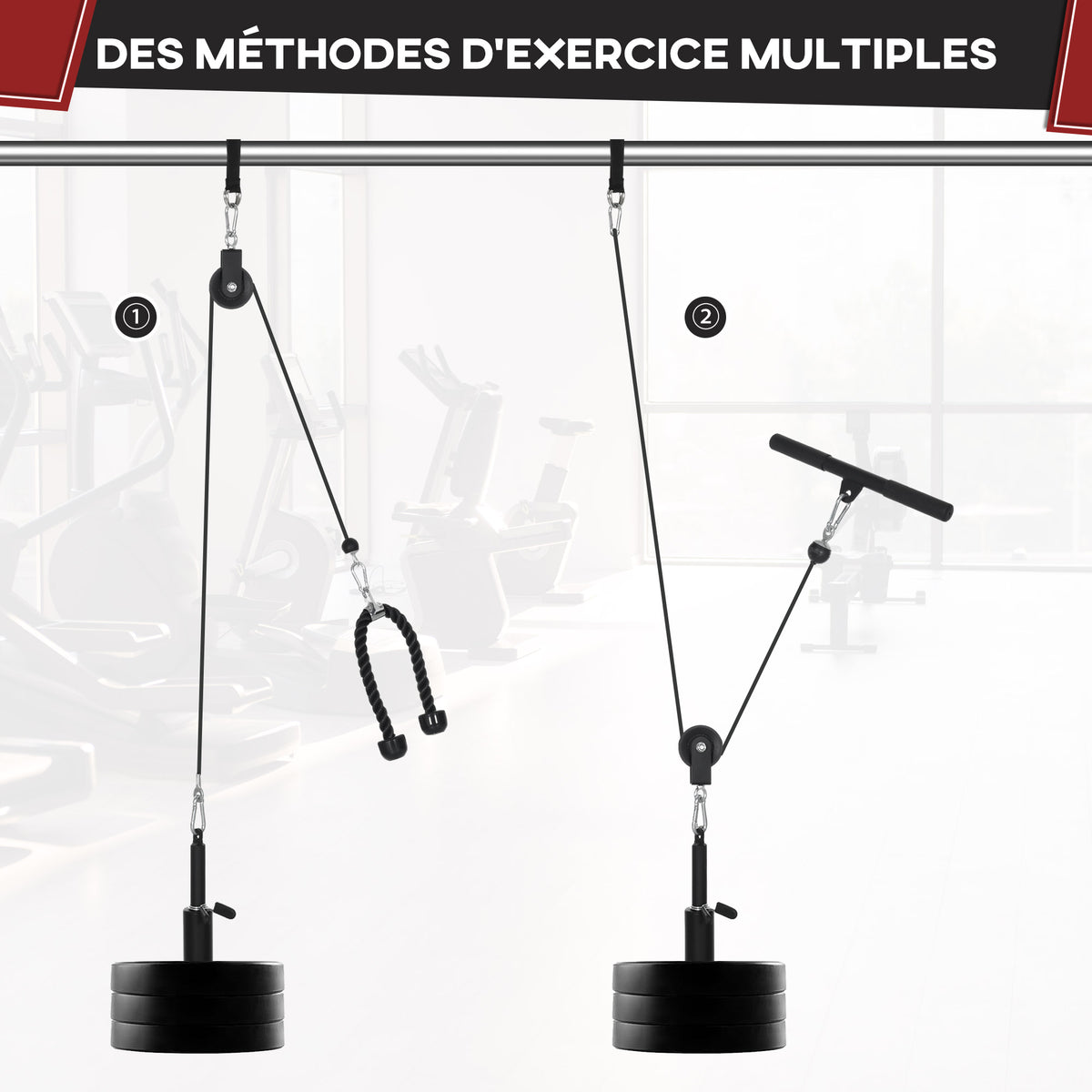 Système de poulie d'entraînement des triceps pour traction LAT biceps, triceps, épaules, dos, avant-bras-5
