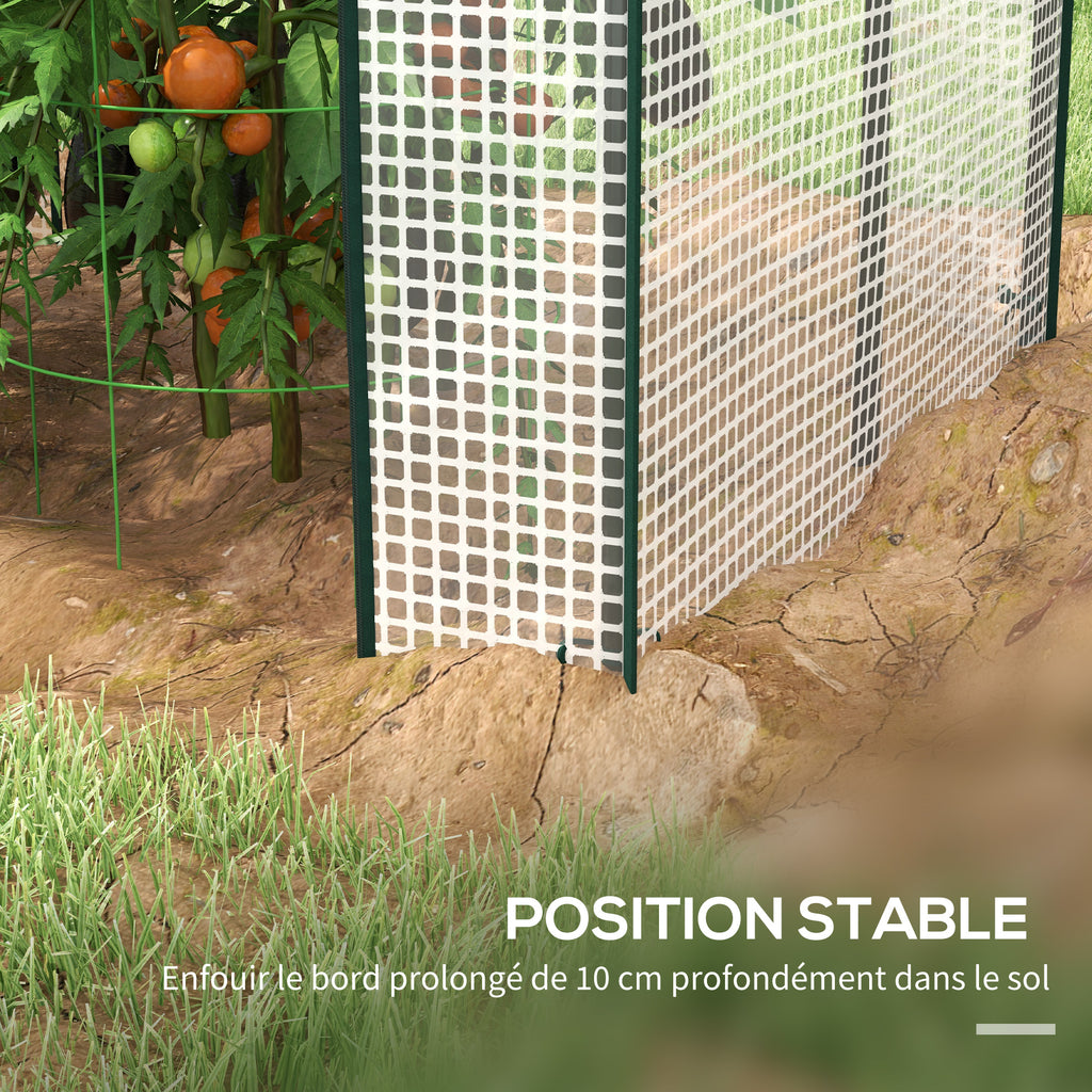 Serre de jardin avec 2 espaces et 2 portes enroulables - 0,8 m² Serre à tomates dim. 1L x 0,8l x 1,5H m, Acier et PE-6