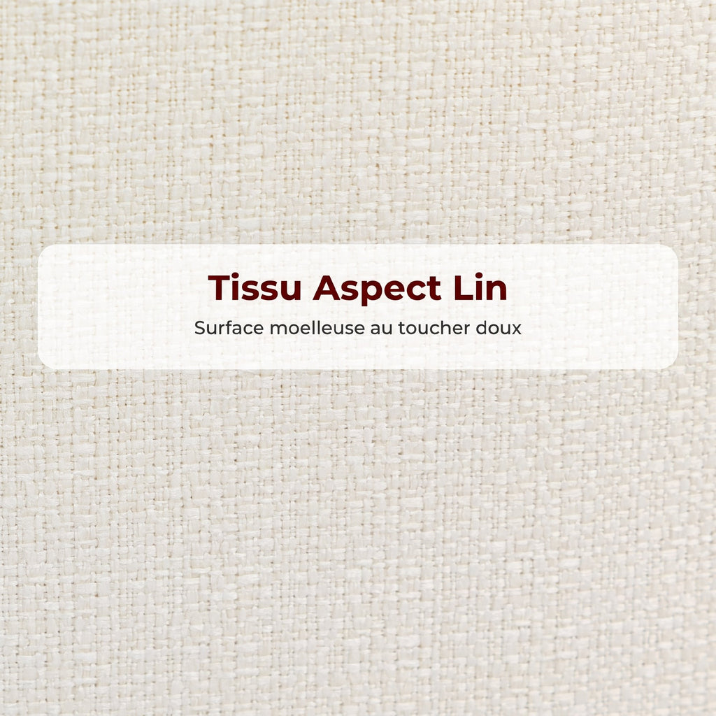 Lot de 2 Tabourets de Bar, Chaises de Bar, Repose-Pieds et Dossier, Tissu Effet Lin, Hauteur d'Assise 68cm, Crème-4
