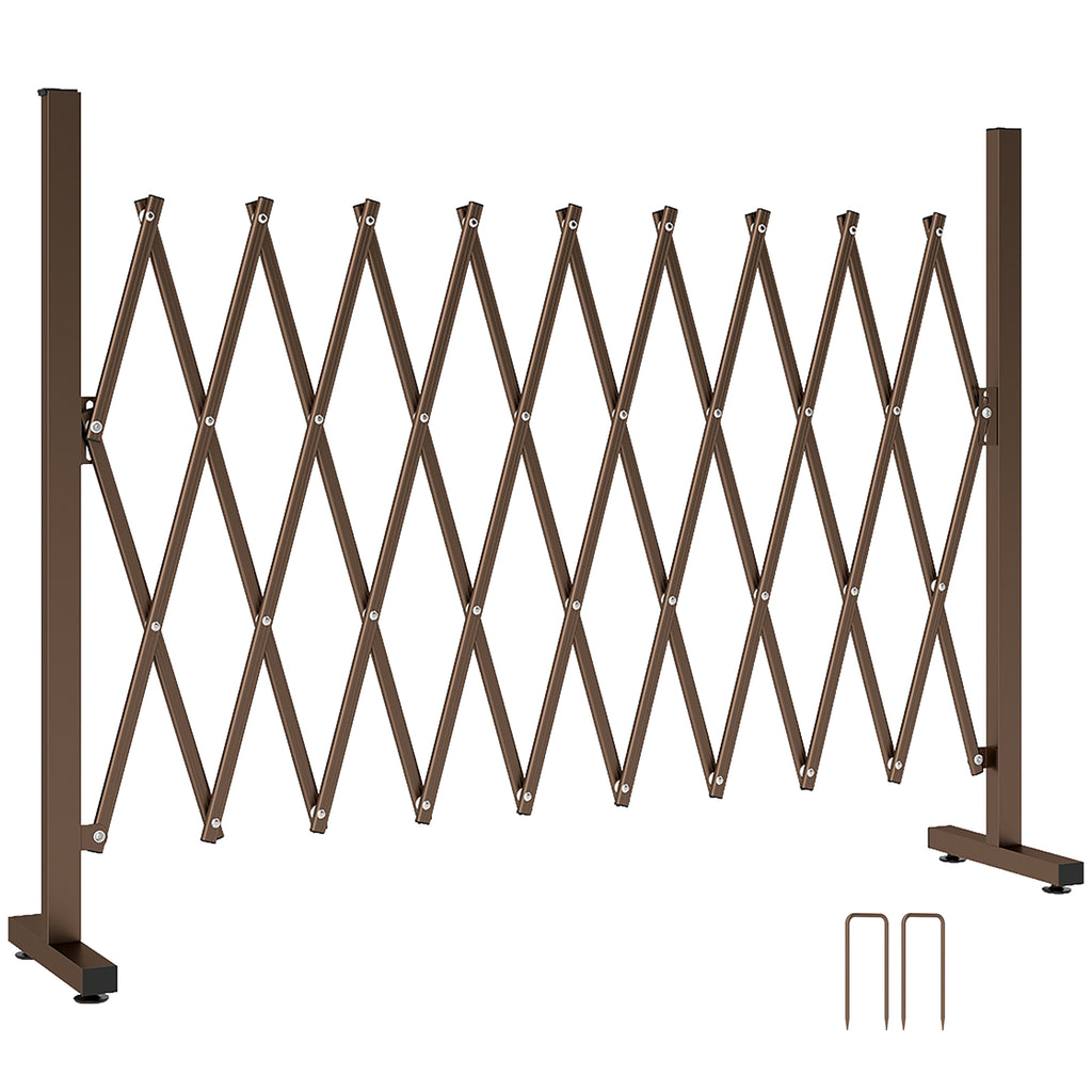 Barrière Extensible rétractable barrière de sécurité 250L x 31l x 104H cm alu métal Chocolat-0
