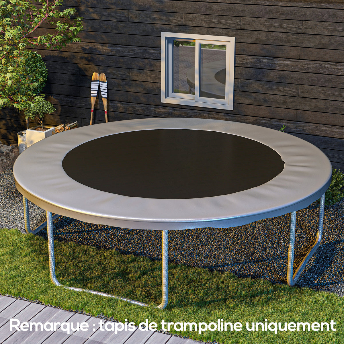Tapis de rechange pour trampoline tapis de saut de remplacement, compatible trampoline Ø 3,7 m et ressorts de 14 cm-9