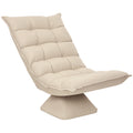 Fauteuil de sol paresseux fauteuil relax design capitonné inclinaison dossier réglable pivotant 360° revêtement lin beige-0