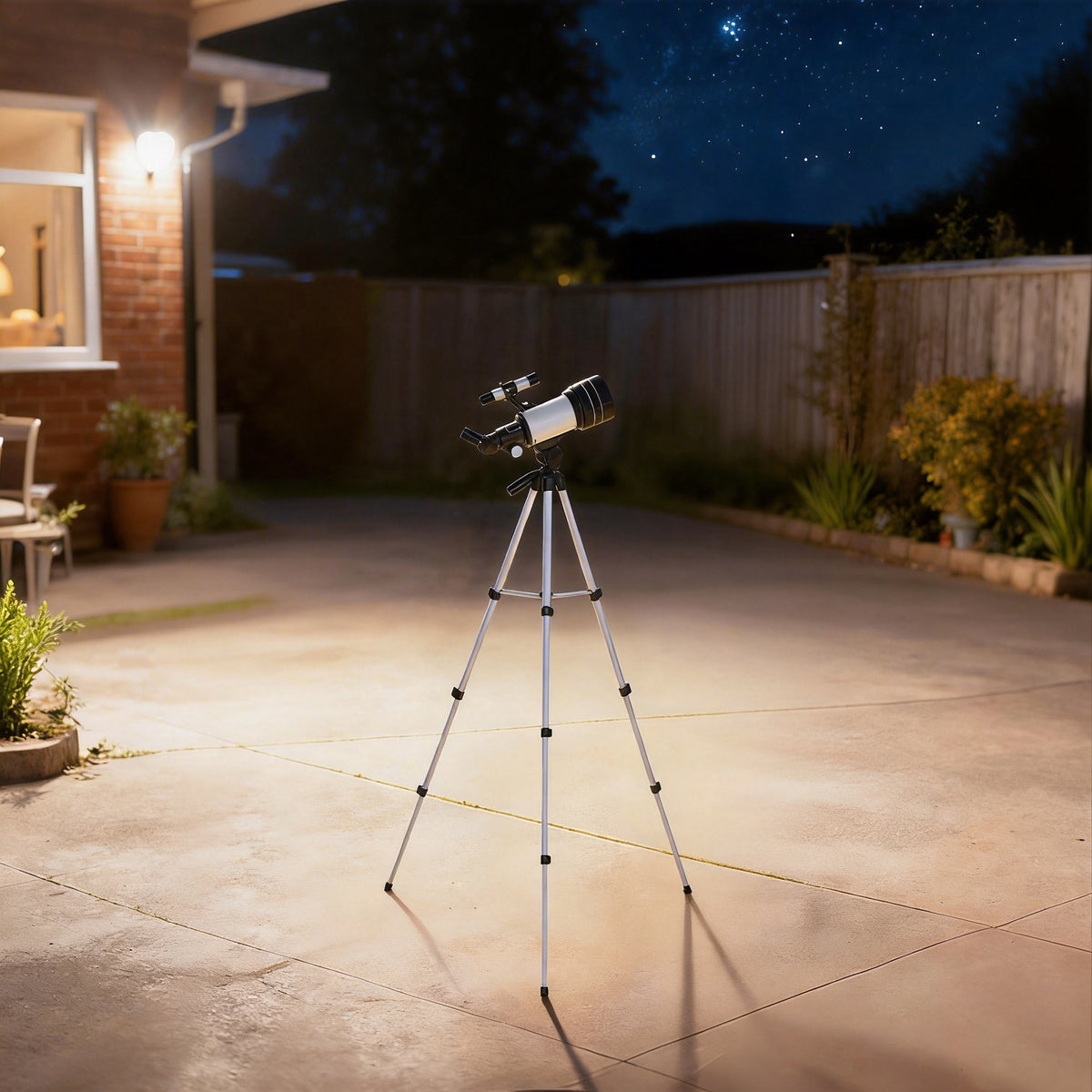 Télescope Astronomique 70 mm, Télescope Réfracteur 100X/50X/30X avec 3 Oculaires, Monture AZ 300 mm, 76x76x133cm, Blanc-1