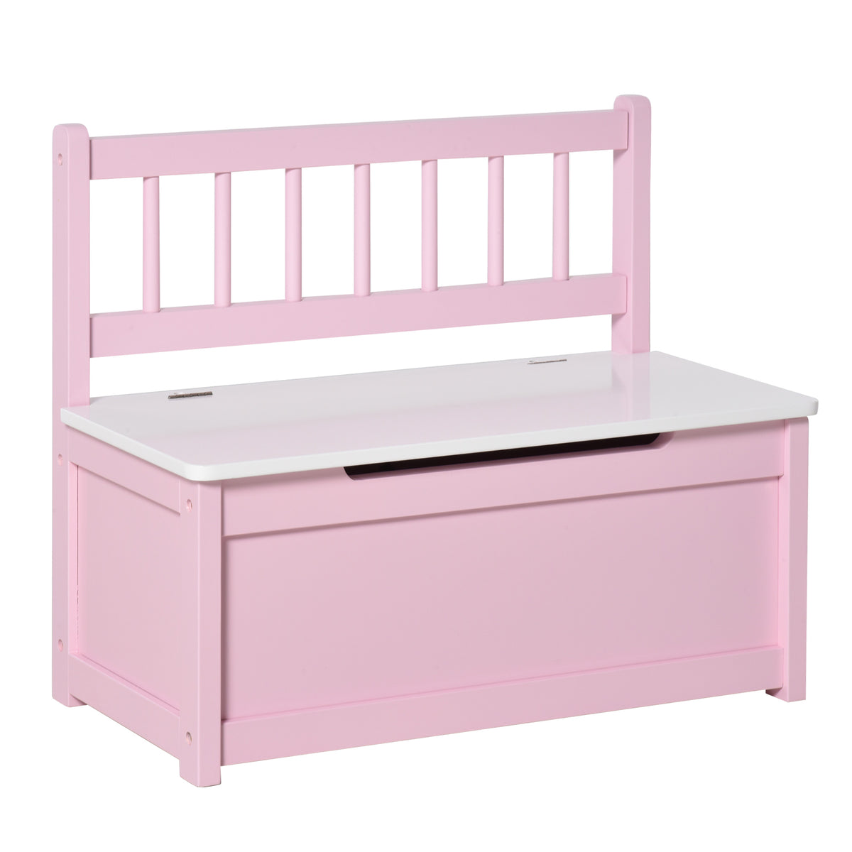 Coffre à jouet enfant banc de rangement enfant couvercle rabattable et charnières de sécurité 60 x 30 x 50 cm rose-0