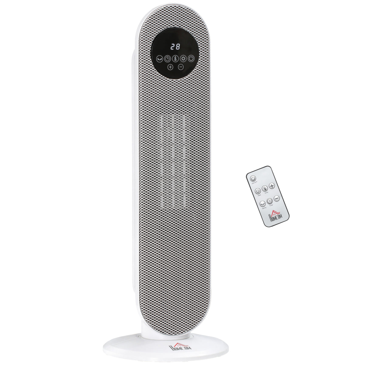 Chauffage d'appoint Radiateur soufflant Radiateur céramique oscillant 15-40°C avec Télécommande 1300/2000W, 21 x 21 x 63,5 cm-0