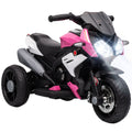 Moto électrique enfants 3 roues 6 V, voiture électrique enfants 3 à 5 ans, effets lumineux et sonores, 86x42x52cm, rose-0
