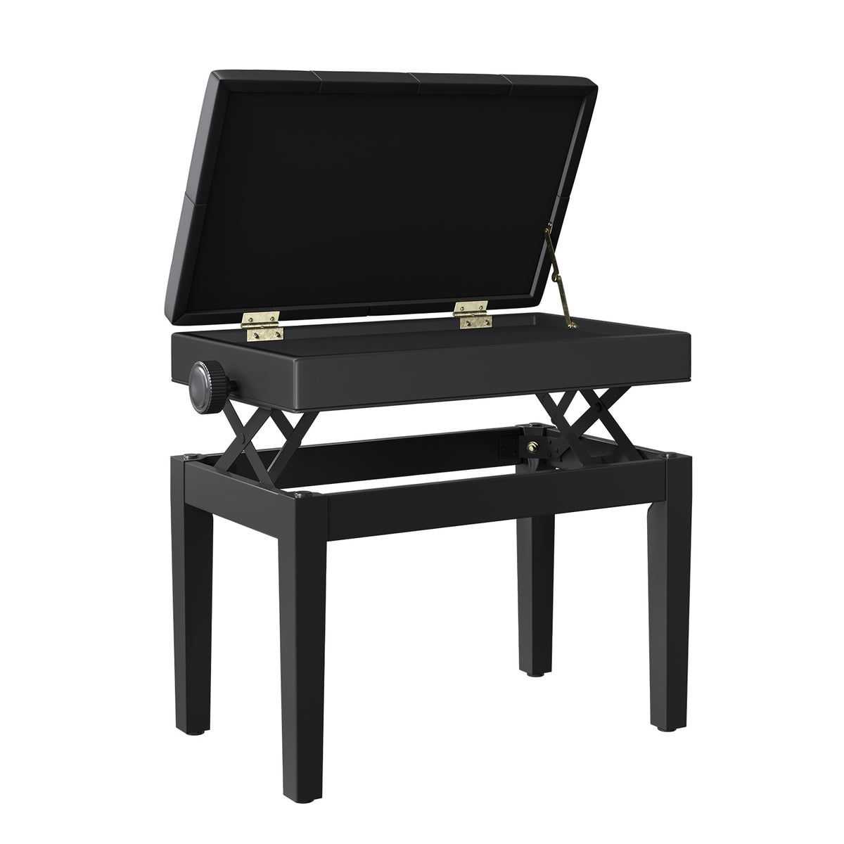 Banc de piano, banc de clavier réglable en hauteur en bois massif, tabouret piano avec compartiment caché, siège rembourré polyuréthane à 10 boutons, stable et antidérapant, charge 200kg, noir-6