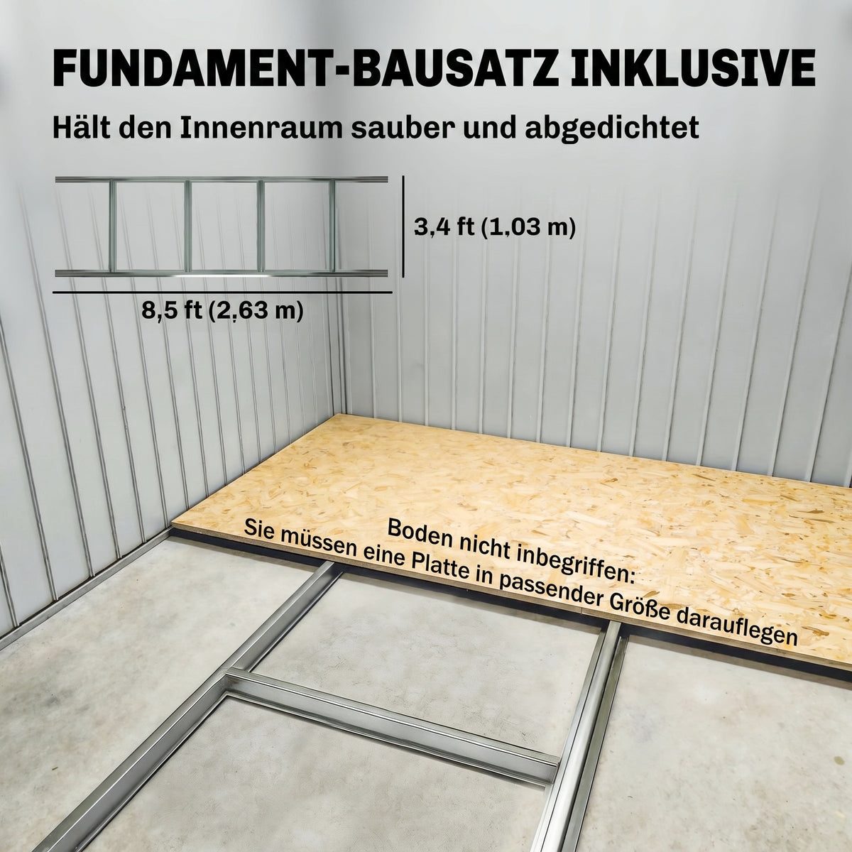 Abri de jardin 5,4 m² 2,77 x 1,95 x 1,92 m kit de fondation porte coulissante ventilations acier galvanisé, vert clair-5