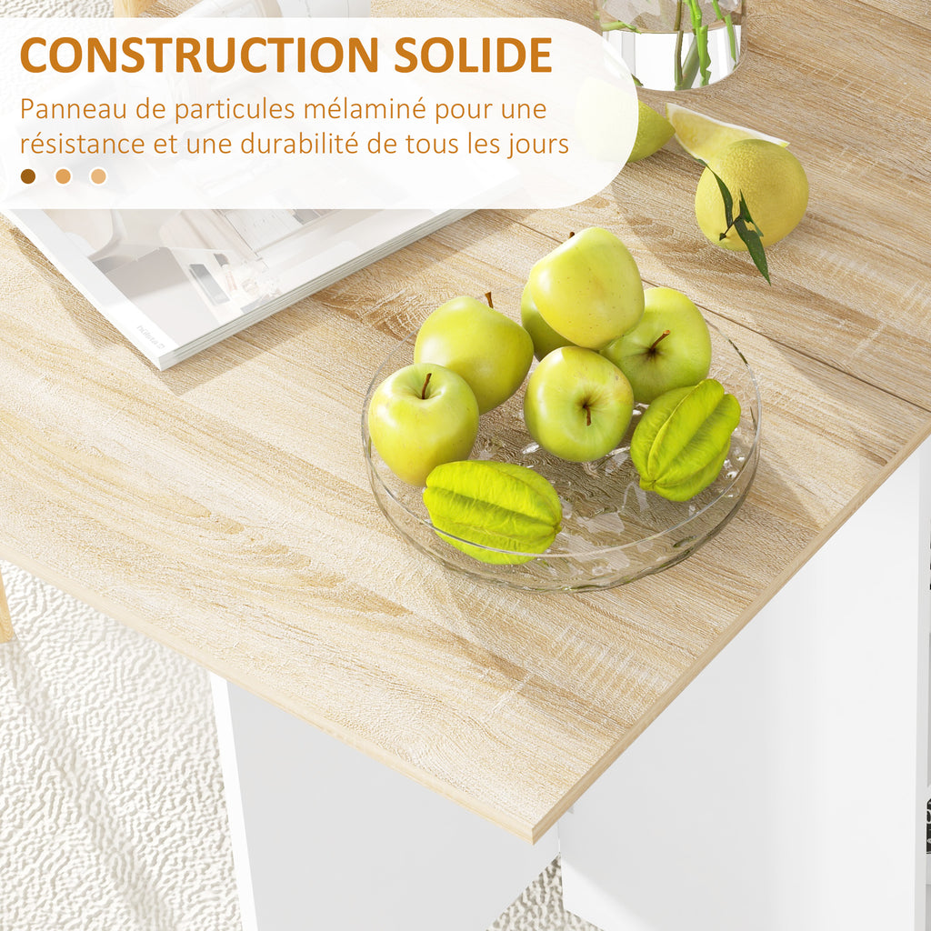 Table à manger pliante table de cuisine extensible pour 2 à 4 personnes 2 abattants 120 x 72 x 75 cm chêne-6