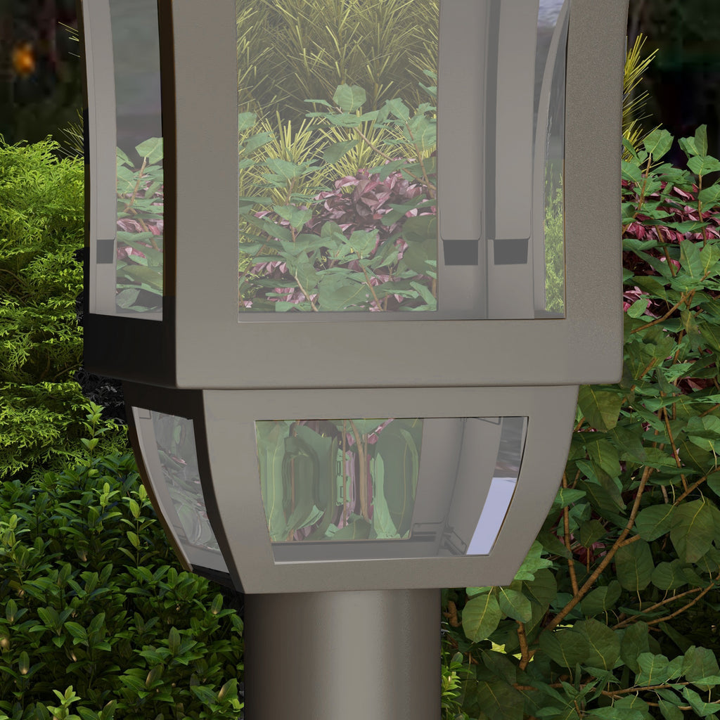 Luminaire extérieur lampadaire sur pied solaire lampadaire lanterne classique LED 30 Lm 15 x 15 x 127 cm noir-7