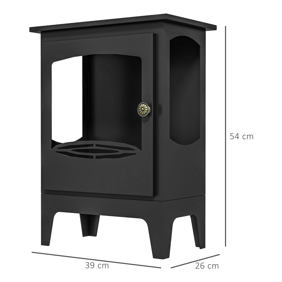 Cheminée à l'éthanol sur pieds style contemporain avec réservoir 1,2Lenviron couverture 25 m² 39 x 26 x 54 cm noir-2
