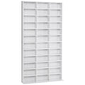 Étagère Rangement CD/DVD Meuble de Rangement pour 1116 CDs 36 Compartiments réglables en Hauteur Blanc-0